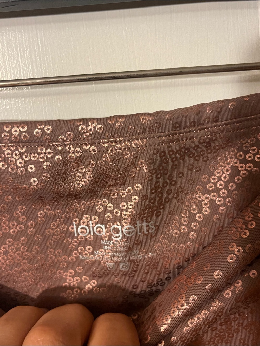Metallic Rose High-Rise Track Pants - Picture 2 of 4